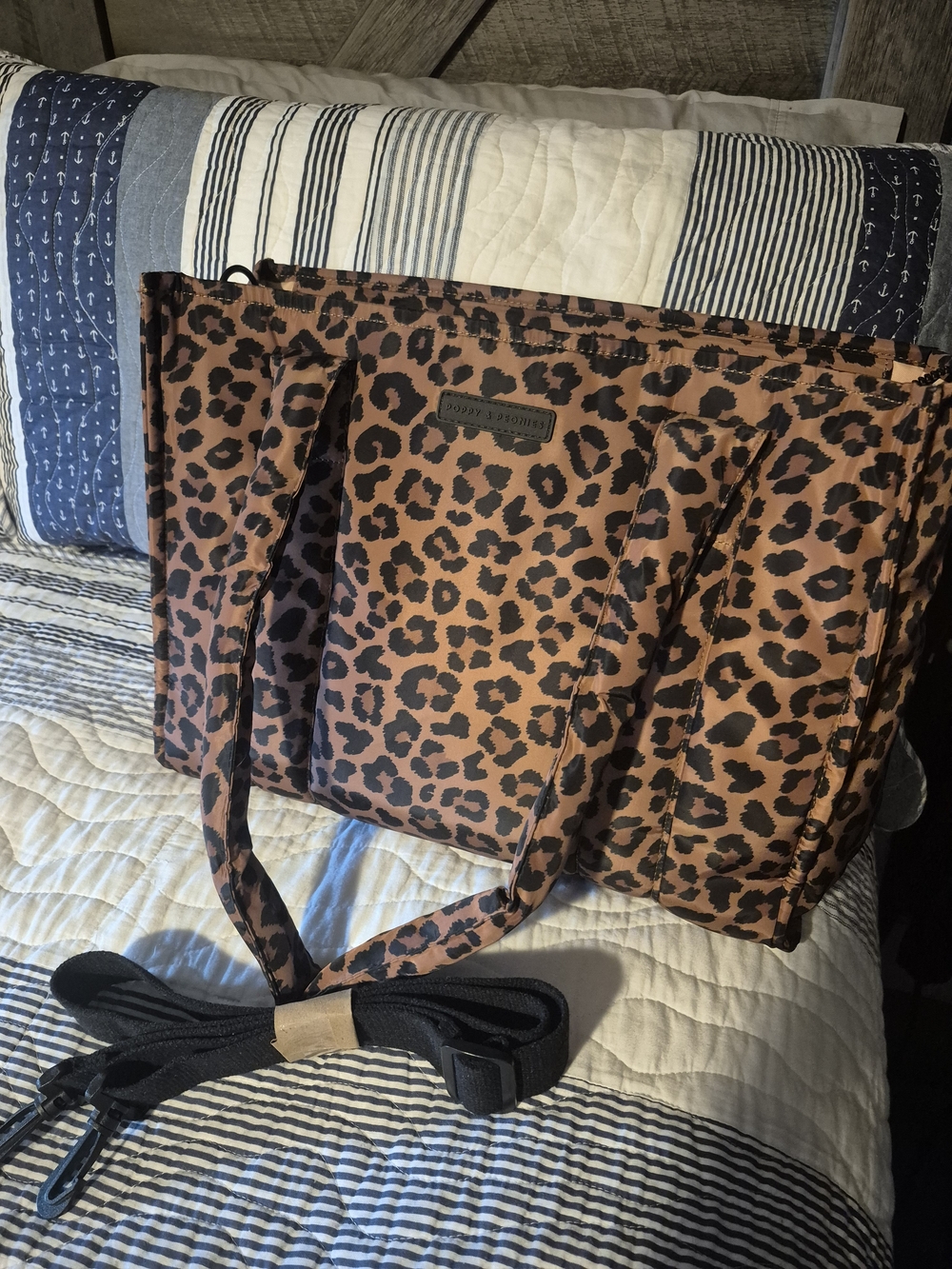 Poppy & Peonies Leopard On The GO Tote - Brown and Black